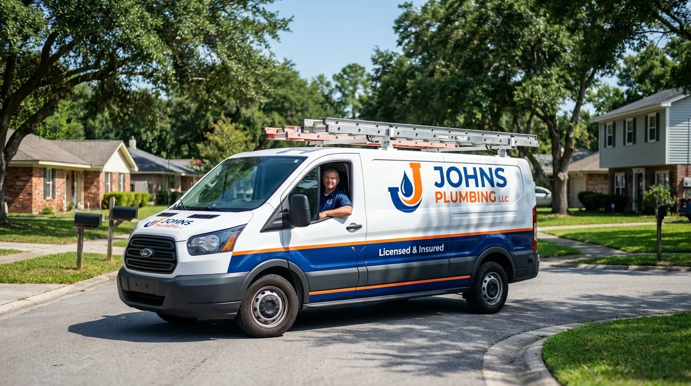 Johns Plumbing LLC service van in Meridian, ID