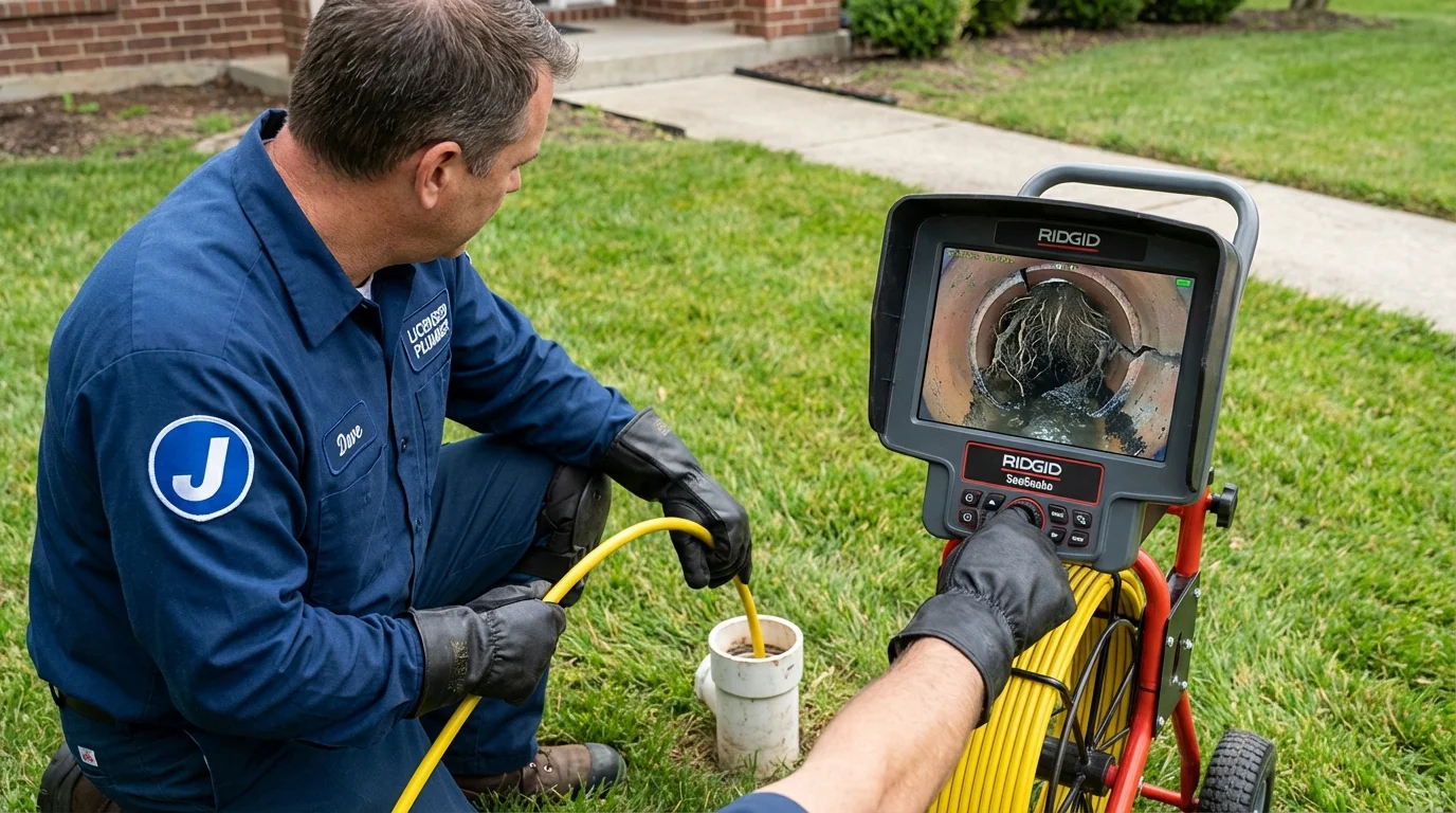 Sewer camera inspection being performed by Johns Plumbing LLC in Meridian